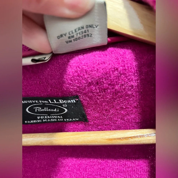 LL Bean Fuschia Bellandi 100% Wool buttoned  Barn Chore Coat XS - Picture 12 of 12